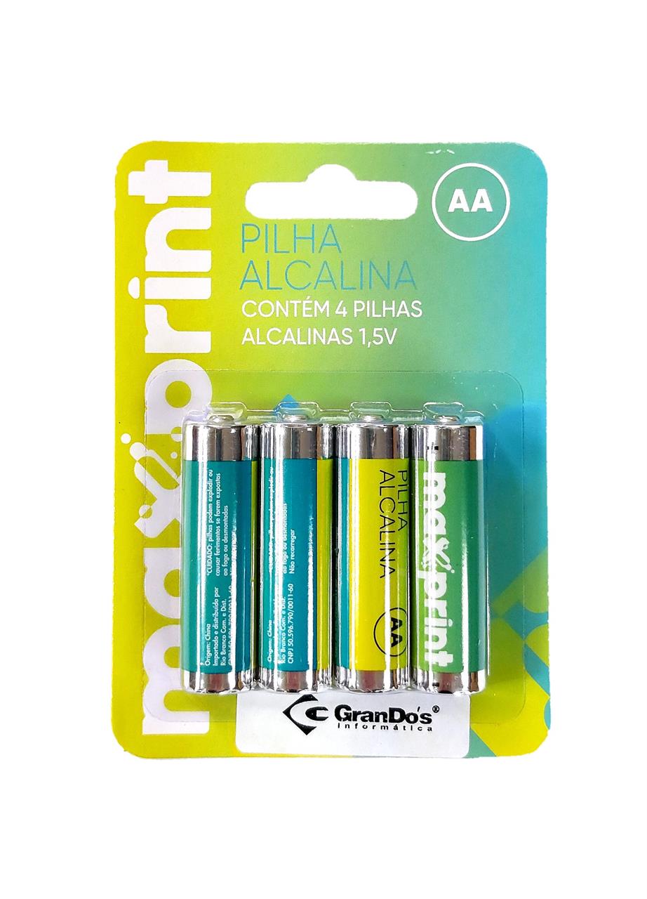 PILHA  AA  ALCALINA 4UN LR6 DURA+ MAXPRINT