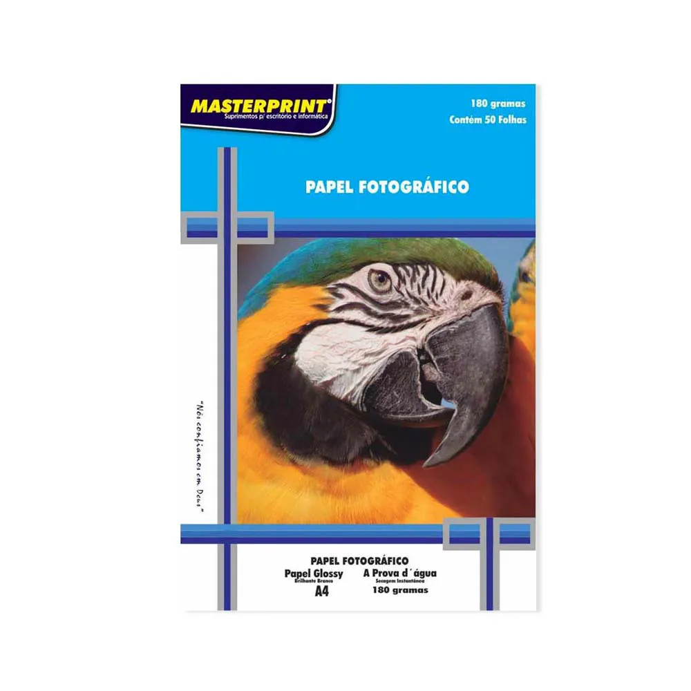 PAPEL A4 GLOSSY INKJET 180G 50F MAXPRINT