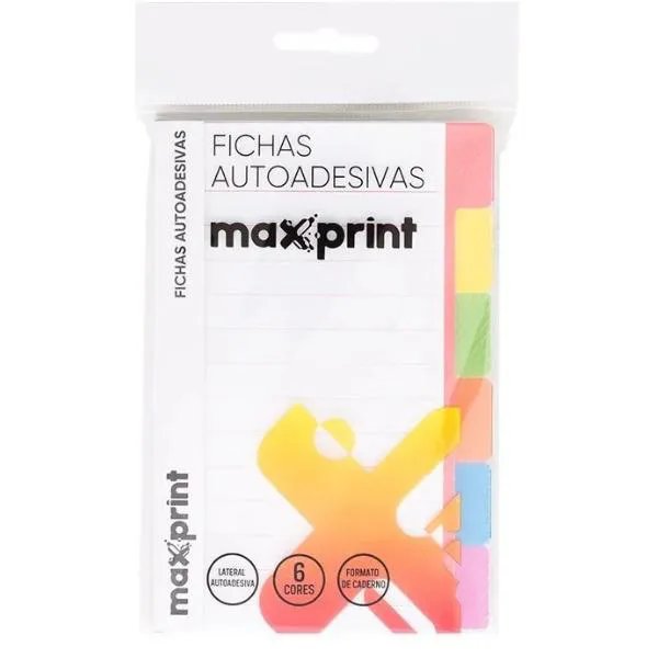 FICHA ADESIVA P/ RECADO 98X148 60F PAUTADO CORES MAXPRINT