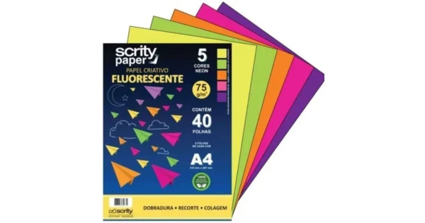 PAPEL A4 40F 90G 5 CORES LUMI-NEON PREMIATTA