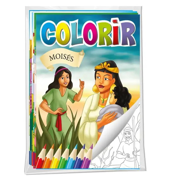LIVRO COLORIR SOLAPA C/8 MAIS BELAS HISTORIAS DA BIBLIA