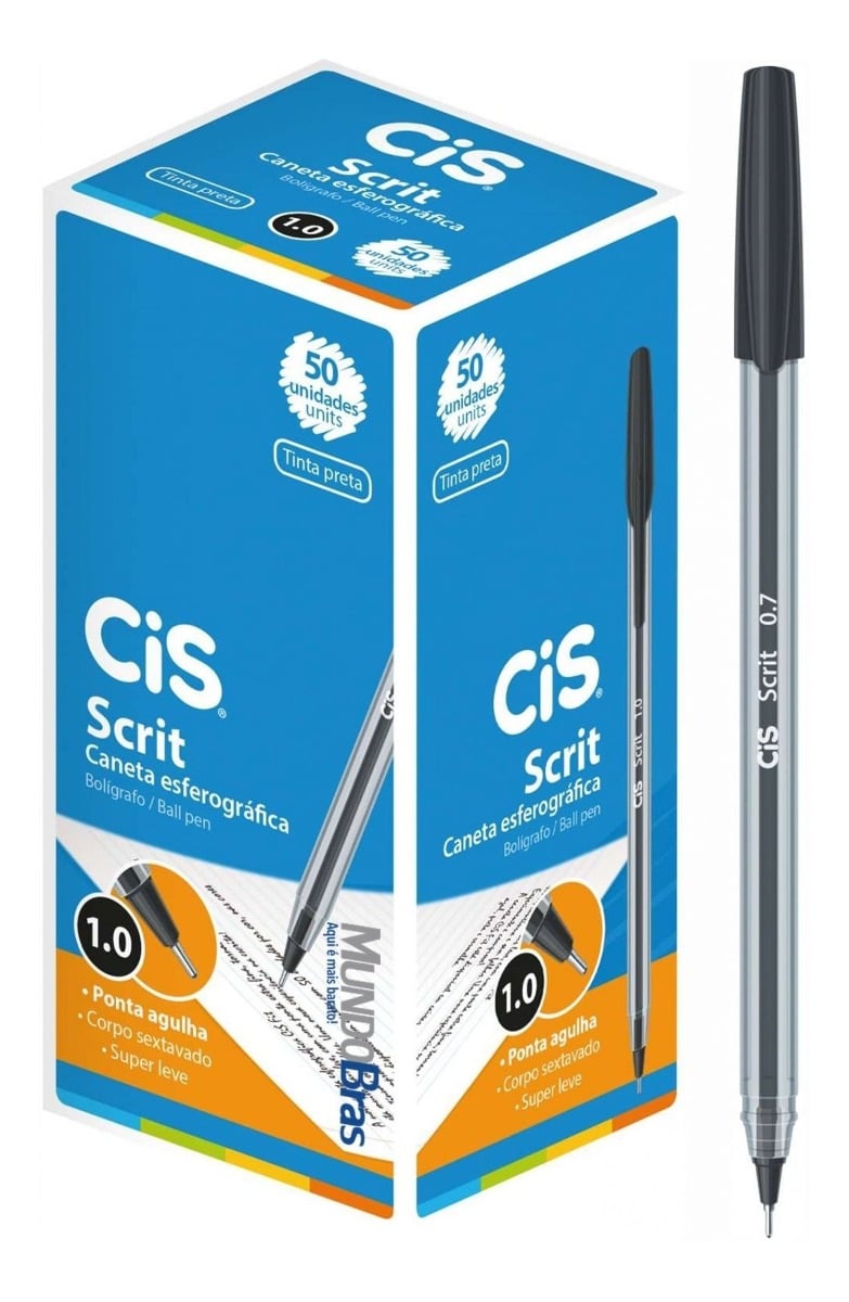 CANETA ESF 1.0MM C/50 SCRIT PR CIS