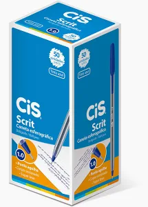 CANETA ESF 1.0MM C/50 SCRIT AZ CIS