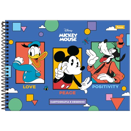CADERNO ESP CARTOG CD 80F C/5 MICKEY VINTAGE FORONI