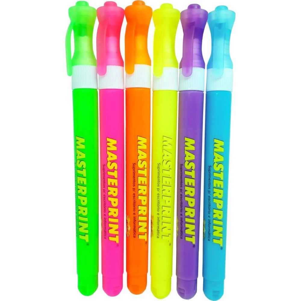 MARCA TEXTO SLIM C/6UN MP610 CORES NEON MASTERPRINT
