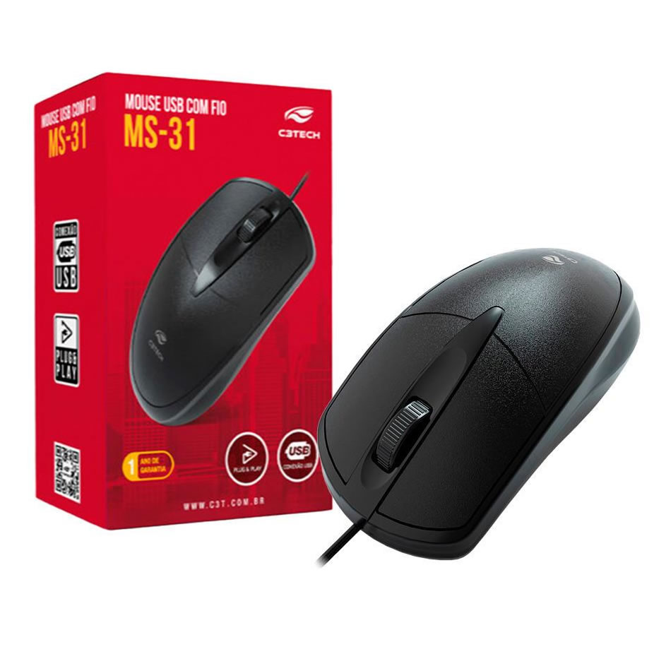 MOUSE USB OP 1000DPI MS-31BK PR C3TECH