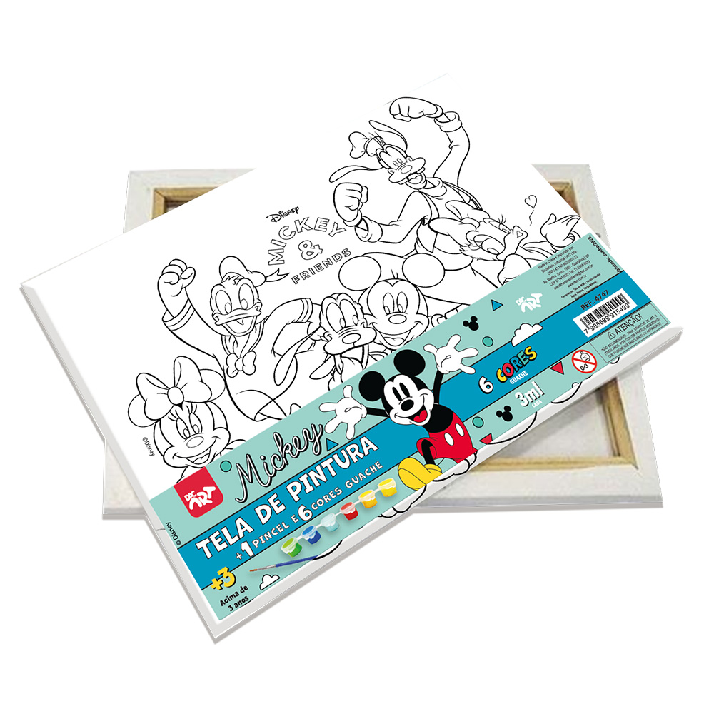 KIT TELA DE PINTURA/PINCEL/GUACHE MICKEY 4747 DAC