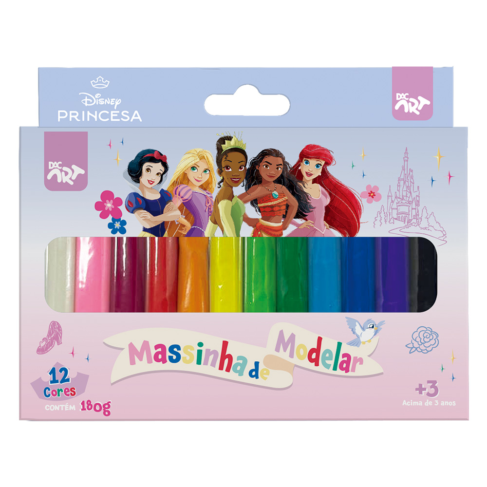 MASSA MODELAR PRINCESAS 180G 4697 12 CORES DAC