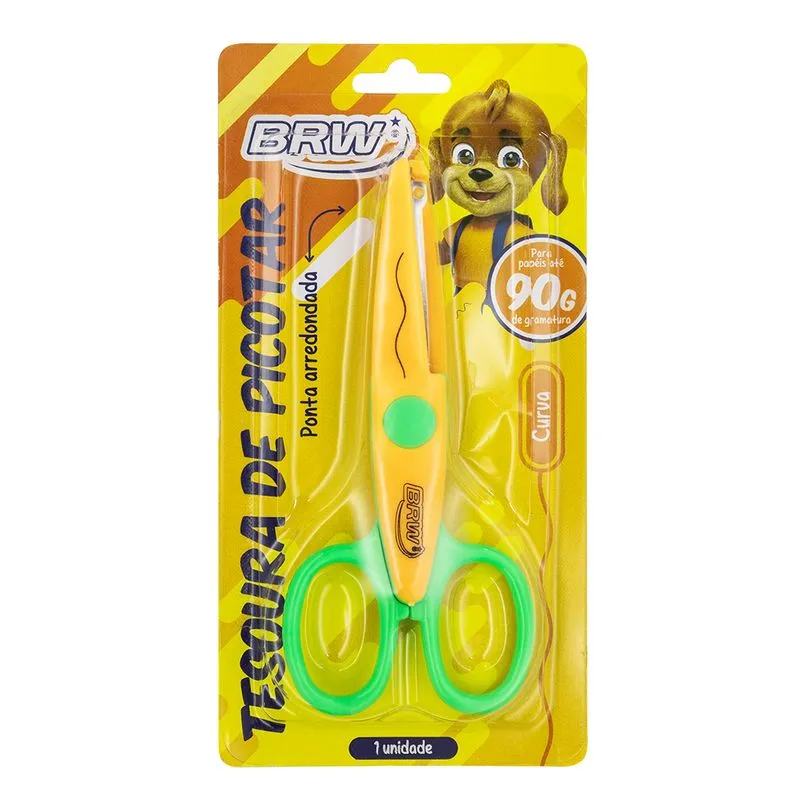 TESOURA DE PICOTAR ESC CURVA PLAST LJ/VD BRW