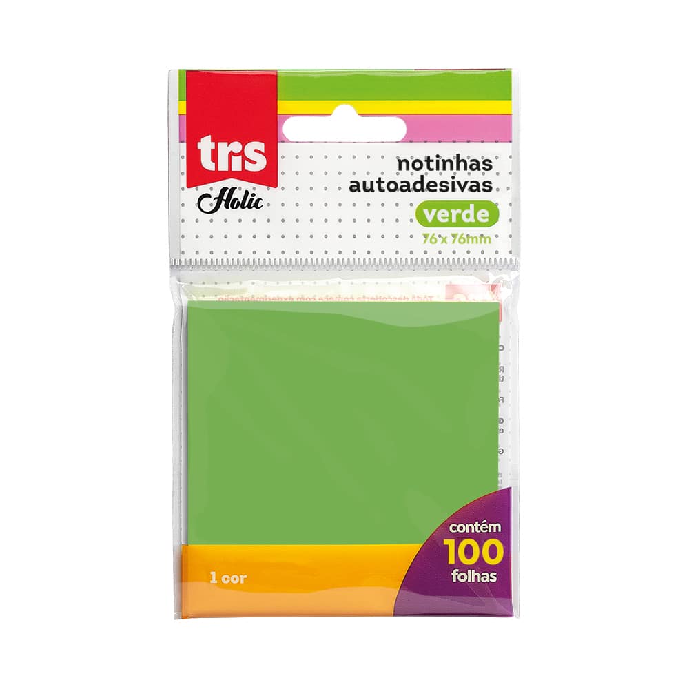 BLOCO DE NOTAS SMART ADESIVO 76X76MM 100F VD TRIS
