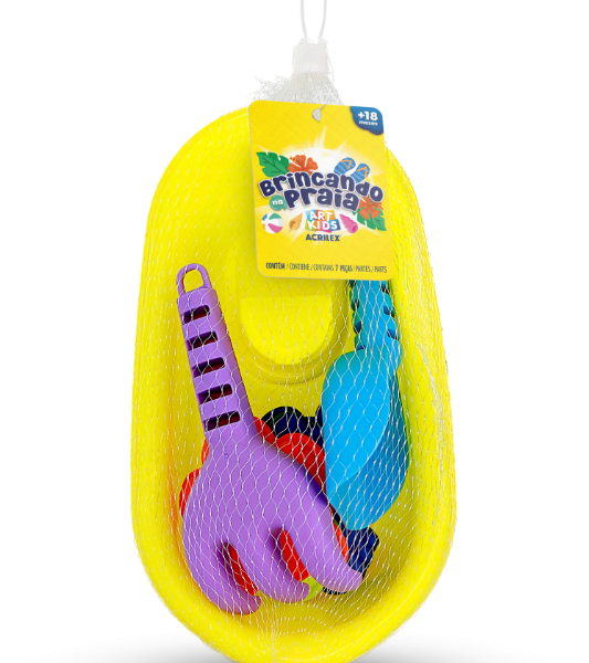 KIT BRINCANDO NA PRAIA BARCO 7 PCS ACRILEX
