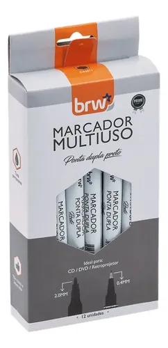MARCADOR CD/DVD DUAS PONTAS 2,0 / 0,4 PR BRW