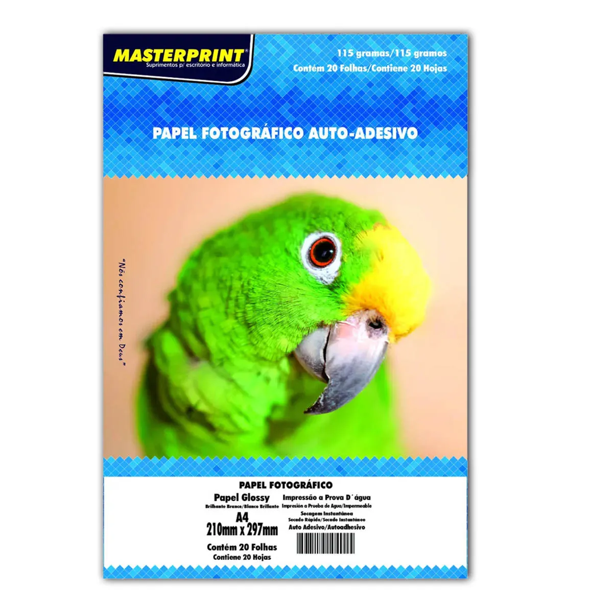 PAPEL A4 GLOSSY INKJET 115G 20F ADESIVO MASTERPRINT