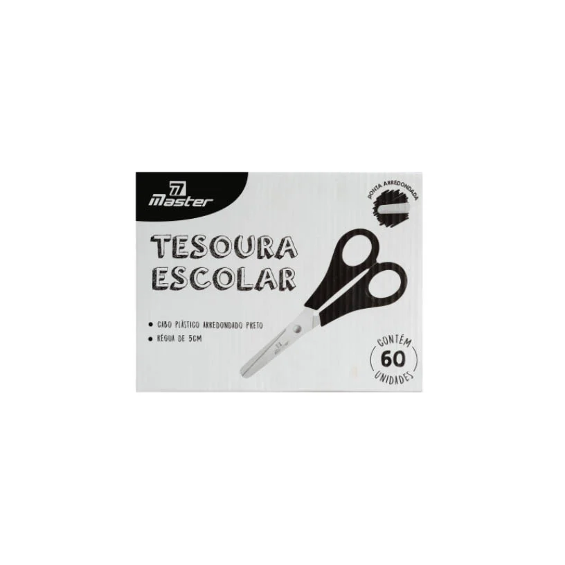 TESOURA ESCOLAR 13CM C/60 PR MASTER
