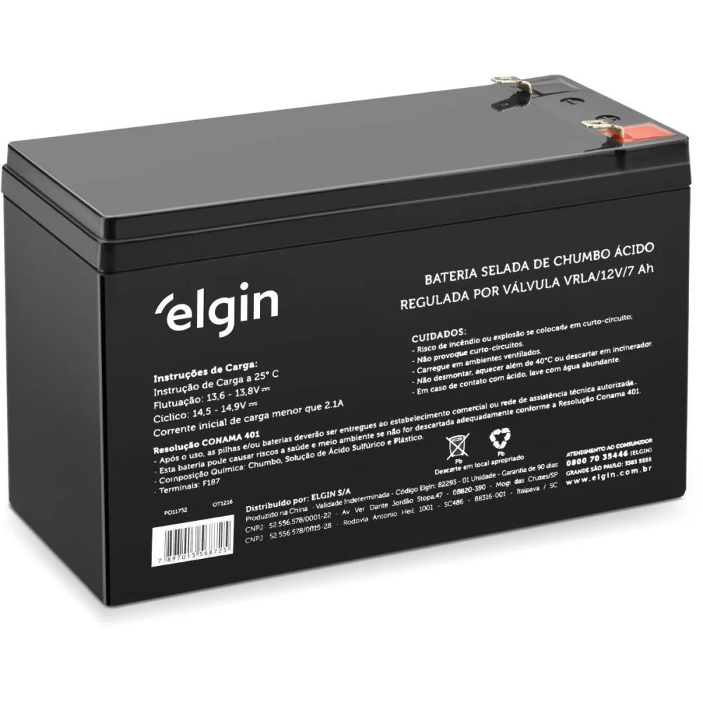 BATERIA P/NOBREAK 12V-7AH 82293 ELGIN