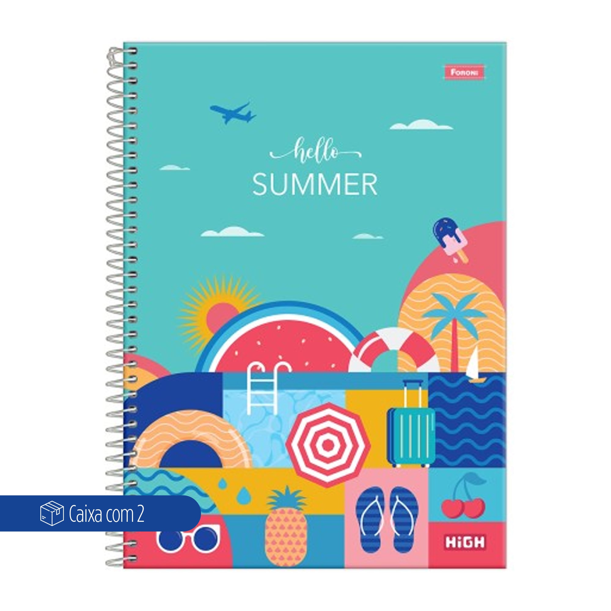 CADERNO ESP UNIV CD 20M 320F C/2 HIGH FEM FORONI