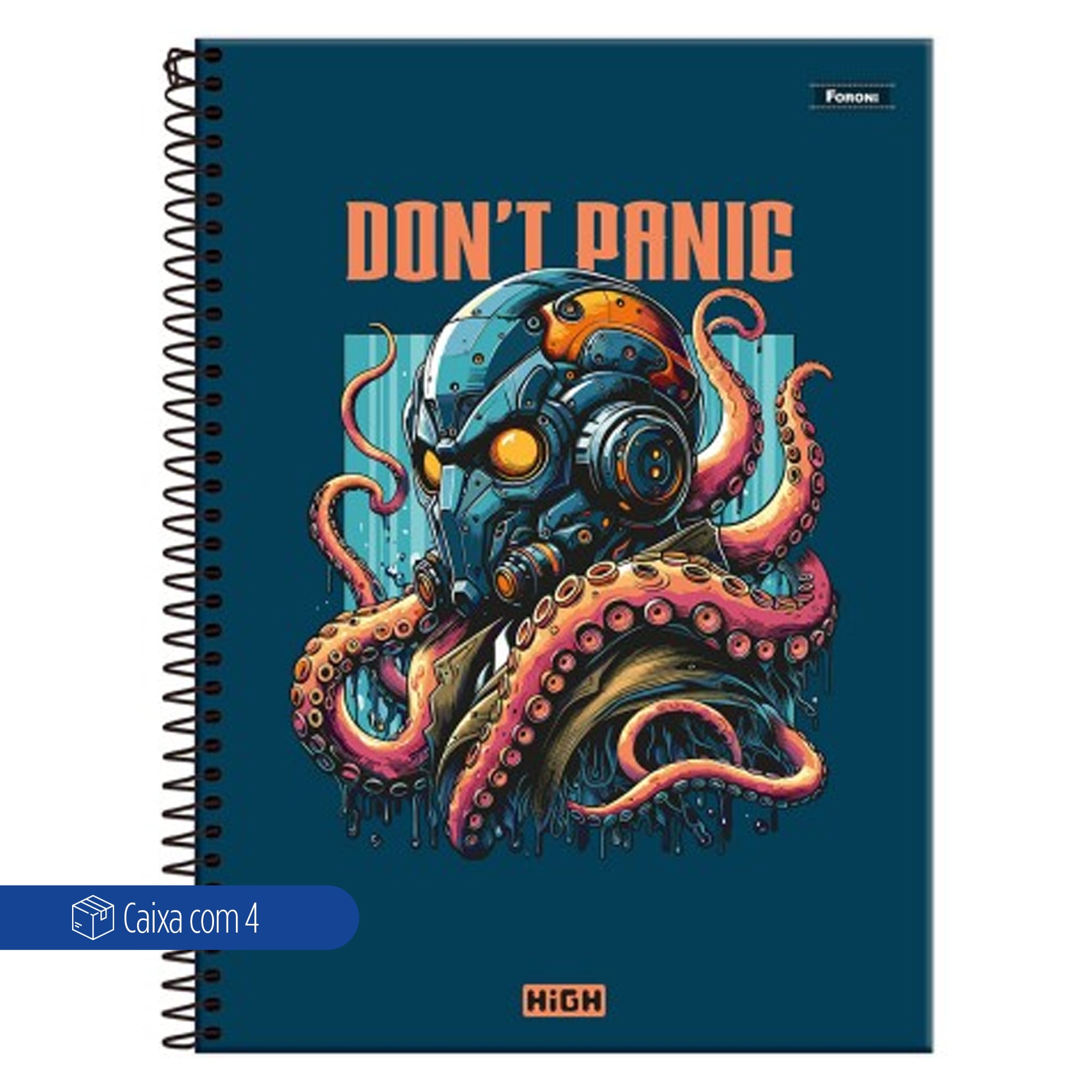 CADERNO ESP UNIV CD 12M 192F C/4 HIGH MASC FORONI