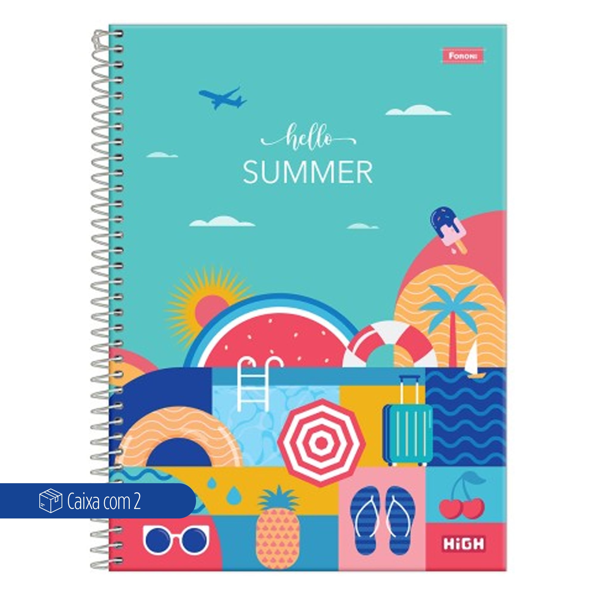 CADERNO ESP UNIV CD 15M 240F C/2 HIGH FEM FORONI