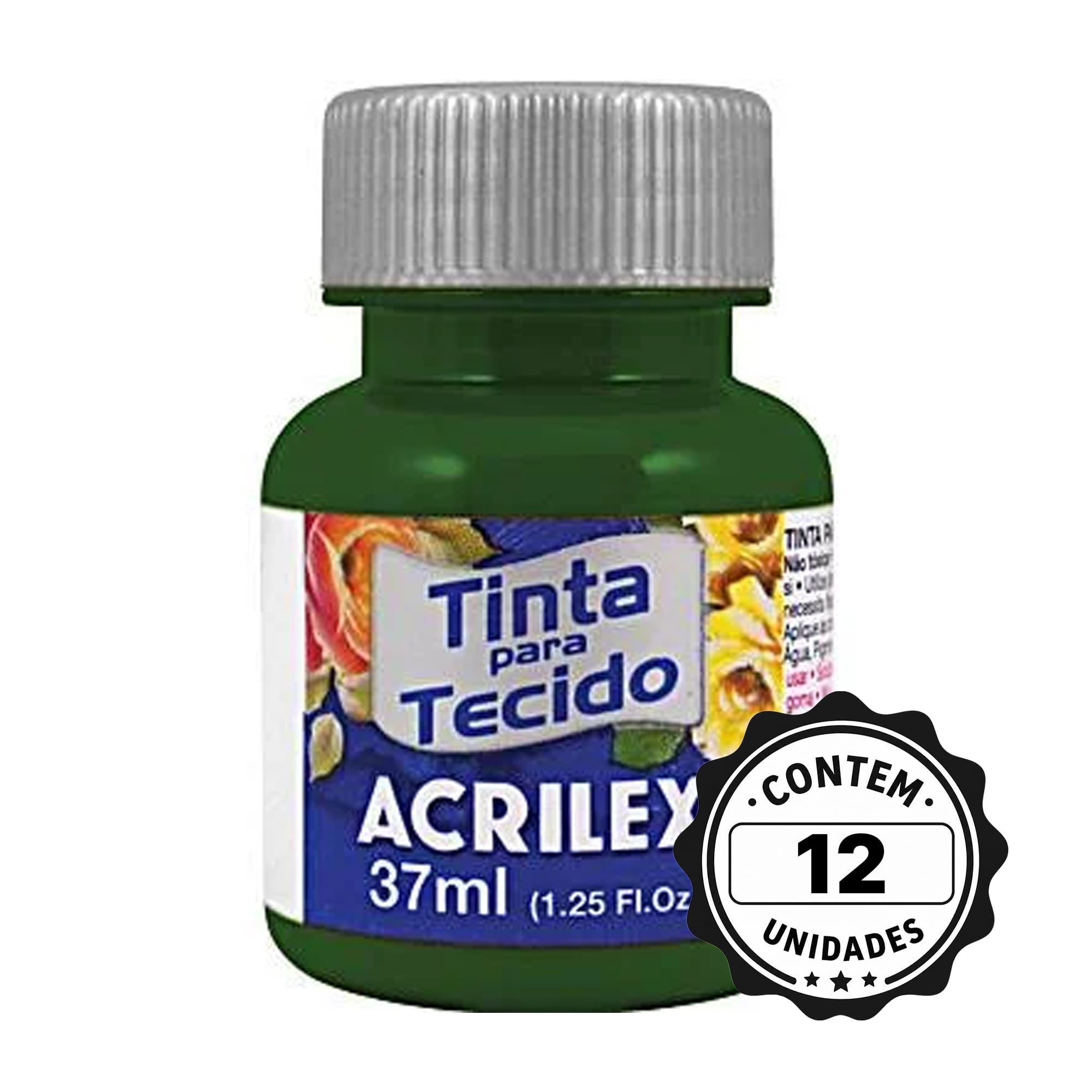 TINTA P/TECIDO 37ML 545 FOSCA C/12 VD OLIVA ACRILEX