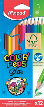 LAPIS DE COR C/12 COLOR'PEPS STAR 12 CORES MAPED