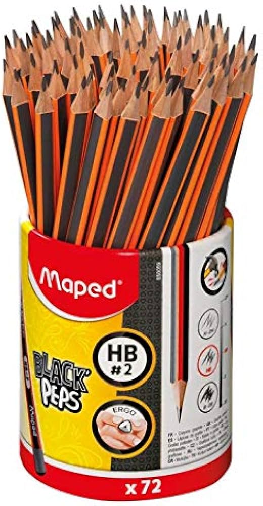 LAPIS PRETO HB REDONDO C/BOR C/72 BLACKPEPS MAPED