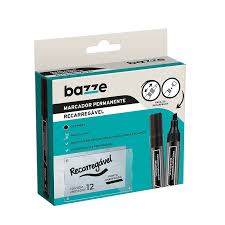 MARCADOR PERMANENTE C/12 RECARREG PR BAZZE