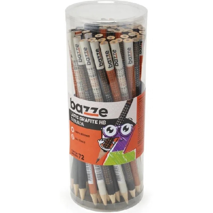 LAPIS GRAFITE HB C/72 TABUADA CORES BAZZE
