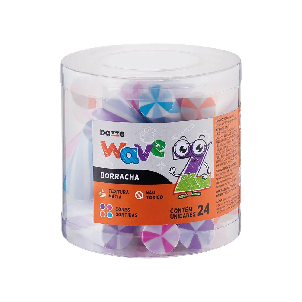 BORRACHA WAVE C/24 CORES BAZZE