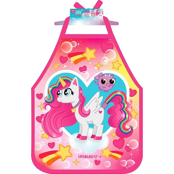 AVENTAL ESC INFANTIL UNICORNIO LEO E LEO