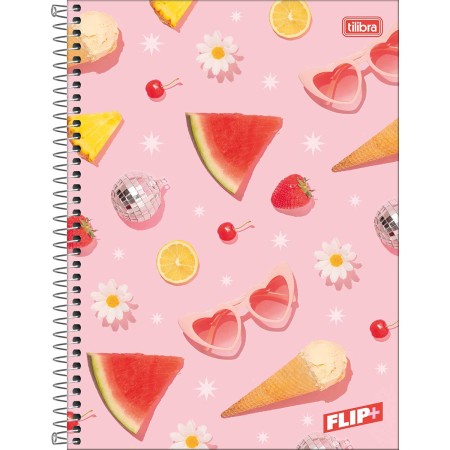 CADERNO ESP UNIV CD 10M 200F C/4 FLIP FEM TILIBRA
