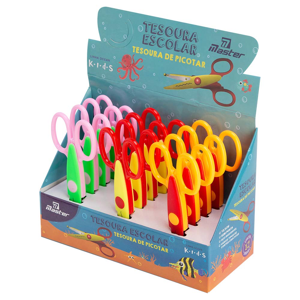 TESOURA DE DEPICOTAR ESC C/12 13.5CM PLAST CORES MASTER