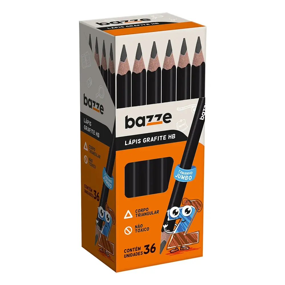 LAPIS GRAFITE HB TRIANGULAR C/36 JUMBO BAZZE