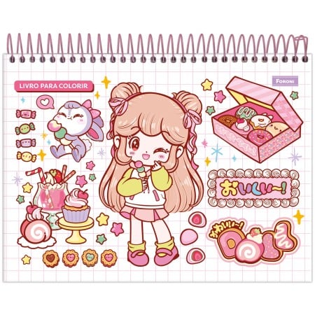 CADERNO COLORIR CD 24F C/4 DOLL FORONI
