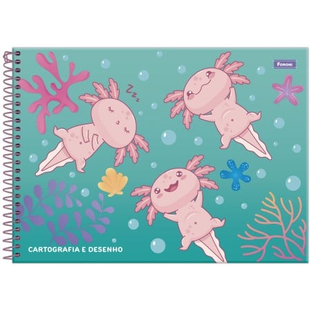CADERNO ESP CARTOG CD 80F C/5 AXOLOVE FORONI