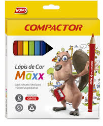 LAPIS DE COR TRIANG + APONTADOR MAXX C/12 CORES COMPACTOR
