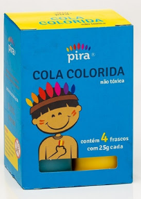 COLA COLORIDA C/4 CORES 25G PIRA