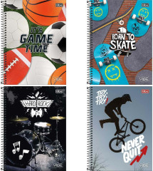 CADERNO ESP UNIV CD 12M 192F C/4 VIBE MASC TILIBRA