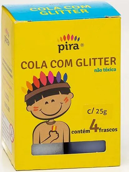 COLA GLITTER C/4 CORES PIRA