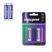 PILHA  AAA  RECARREGAVEL 900MAH 2UN NI-MH 1.2V MAXPRINT
