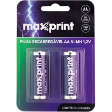 PILHA  AA  RECARREGAVEL 25000MAH 2UN NI-MH 1.2V MAXPRINT