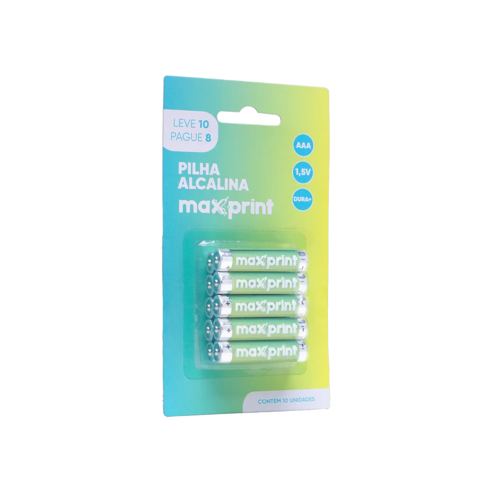 PILHA  AAA  ALCALINA 10UN DURA+ MAXPRINT