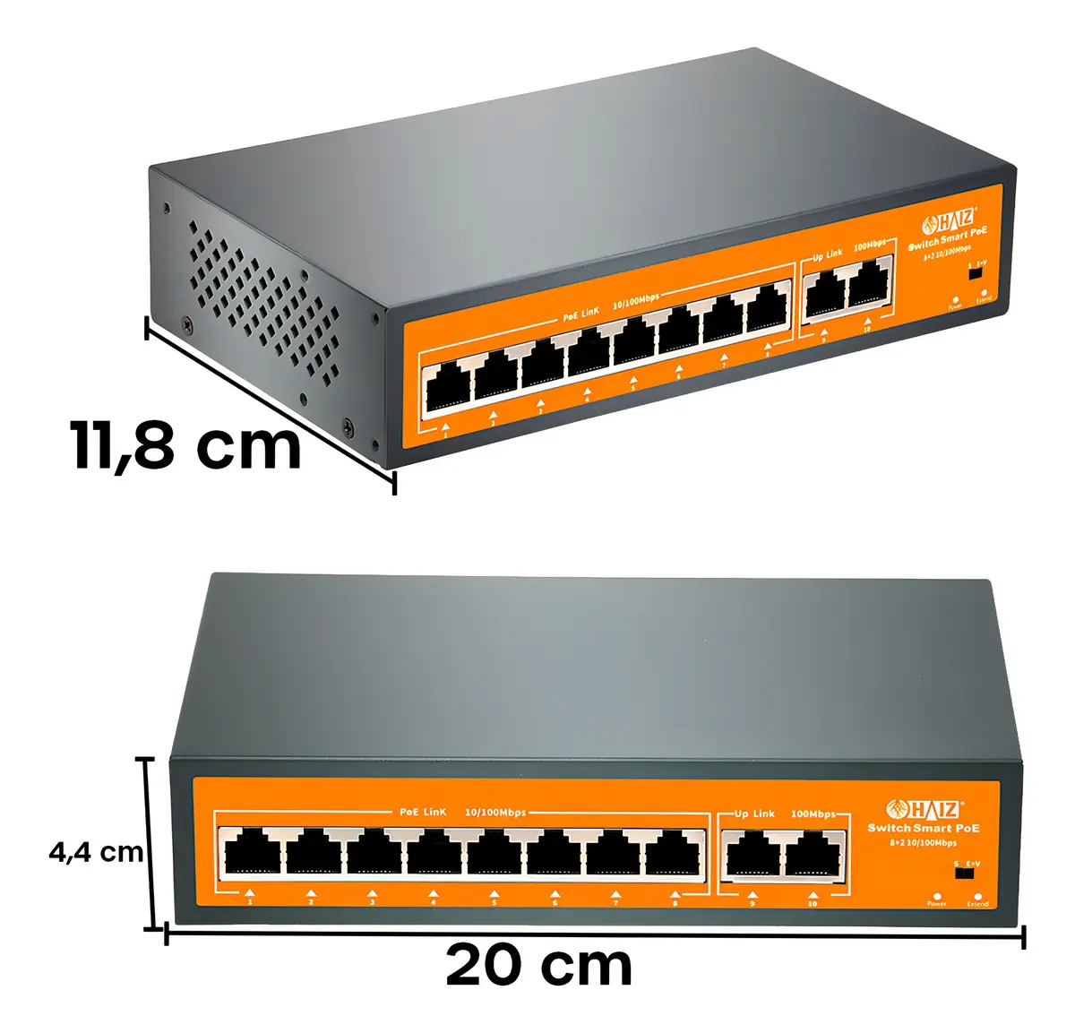 SWITCH 8P POE 10/100MPS + 2P UPLINK HZ-EF1010P-EA2 HAIZ