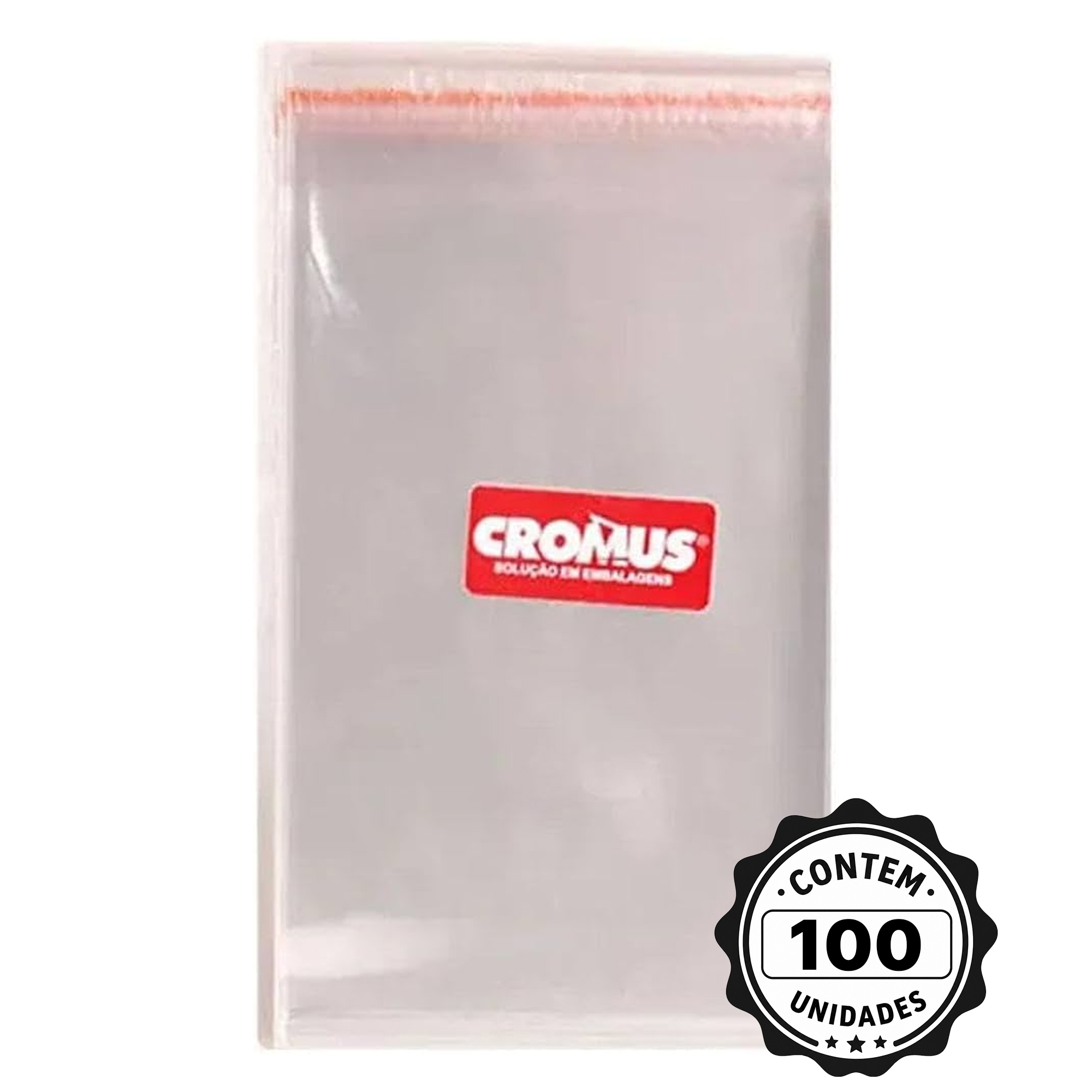 SACO TRANSP ADES C/ABA 10X15 + 3CM C/100 CROMUS