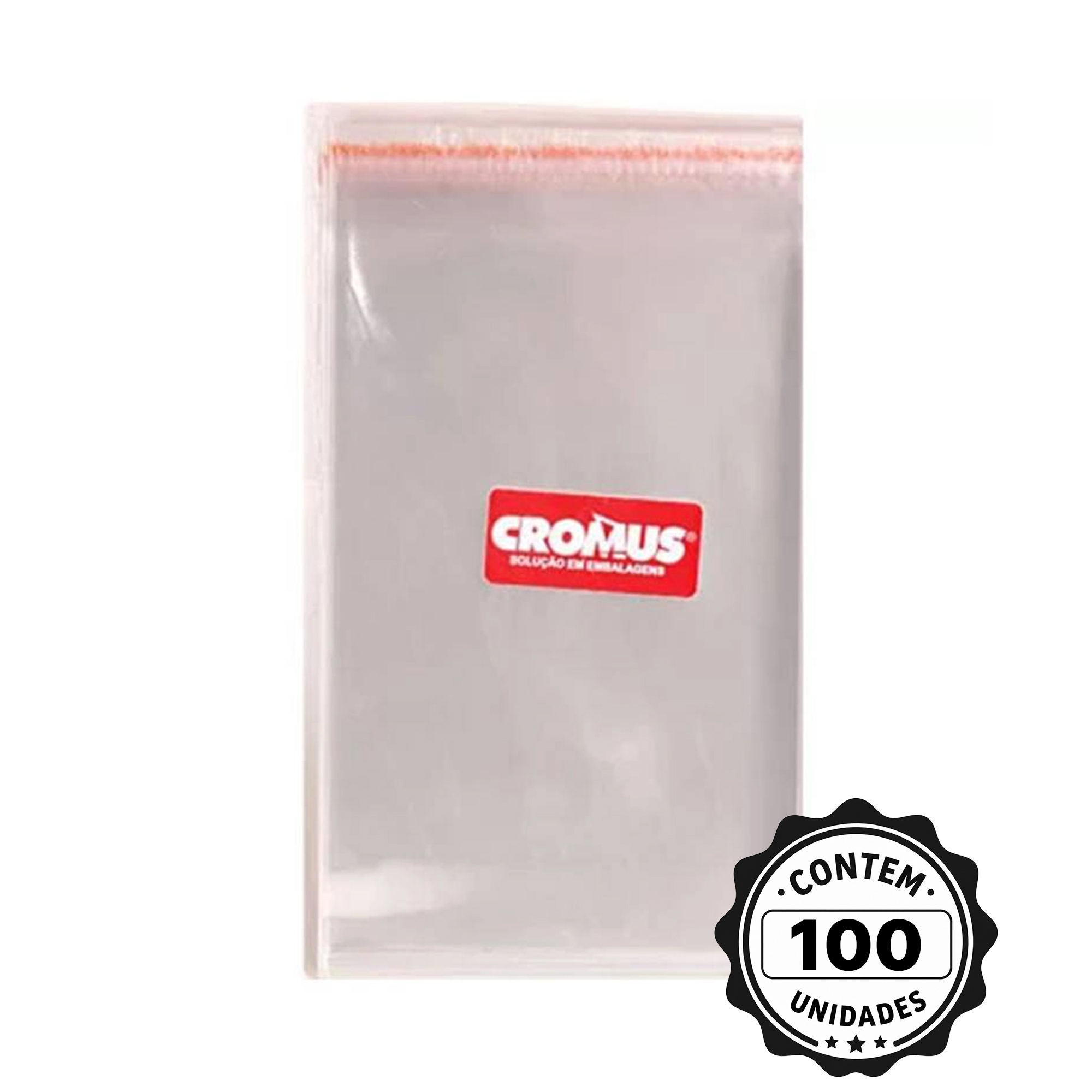 SACO TRANSP ADES C/ABA 15X20 + 3CM C/100 CROMUS