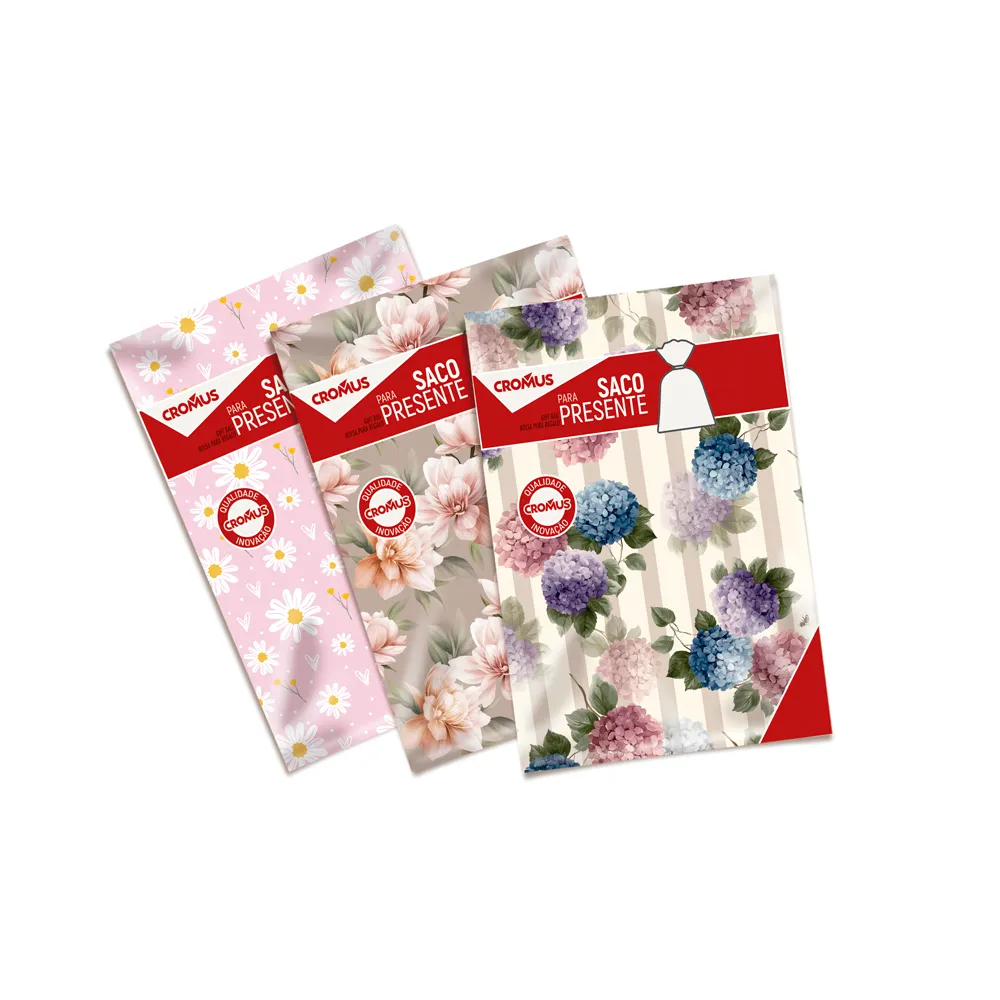 SACO METAL P/PRESENTE 30X44 M4 C/50 FLORES LL CROMUS
