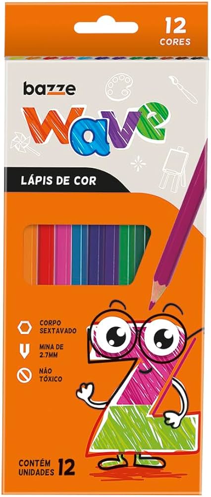 LAPIS DE COR GD SEXTAVADO 12 CORES BAZZE