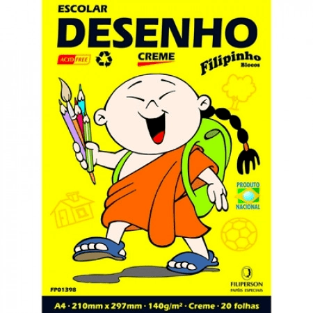 BLOCO ESCOLAR CREME P/DESENHO A4 FILIPERSON