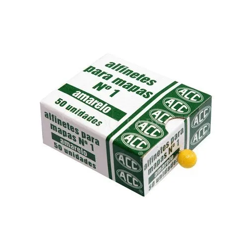 ALFINETE P/MAPAS Nº 1 AM C/50UN ACC
