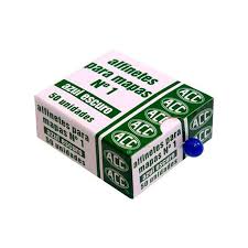 ALFINETE P/MAPAS Nº 1 AZ ESC C/50UN ACC