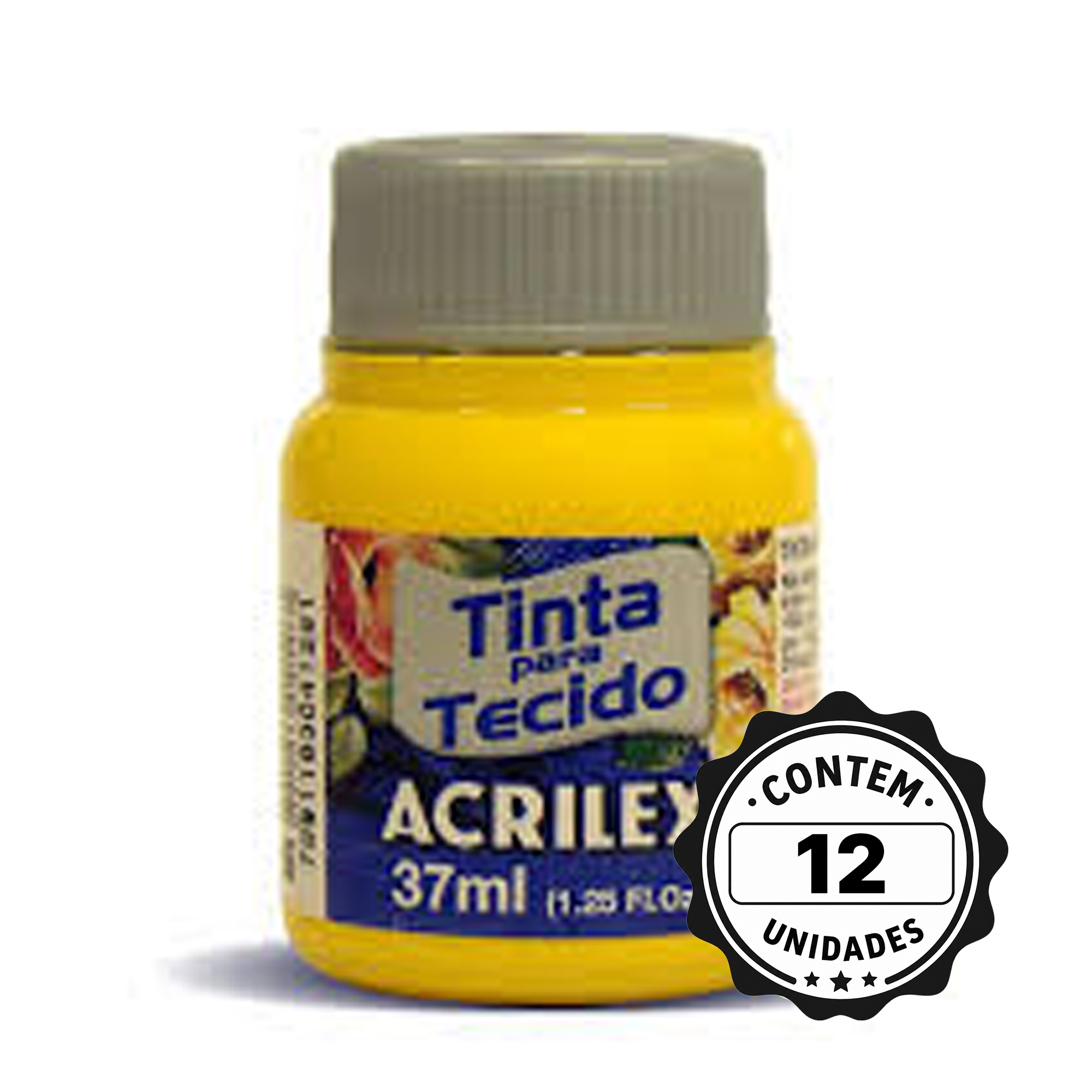 TINTA P/TECIDO 37ML 505 FOSCA C/12 AM OURO ACRILEX